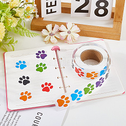紙製装飾ステッカー  粘着デカール  犬の足跡  ミックスカラー  64x28mm&nbsp;STIC-WH20010-07B
