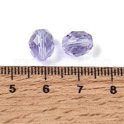 K9ガラスビーズ  ガラス模造オーストリアクリスタルビーズ  オーバル  多面カット  ライラック  10x8mm  穴：1.2~1.4mm&nbsp;GL-CBA36C3-03-22