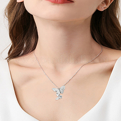 チベットスタイルの亜鉛合金ペンダント50個。  蝶のチャーム  アンティークシルバー  21x18x3mm  穴：1.2mm&nbsp;FIND-LP0008-65