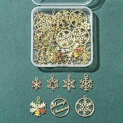 40個の合金ペンダント  スノーフレークチャーム  ゴールドカラー  15~24.8x14.3~22x1.3~3.5mm  穴：1.2~1.7mm&nbsp;FIND-FS0003-34