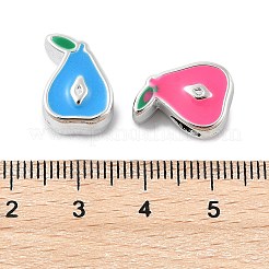 CCBプラスチックヨーロピアンビーズ  大穴ビーズ  エナメルスタイル  梨  14x10.5x9mm  穴：5mm&nbsp;CCB-M003-01A