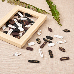 300pcs15スタイルschimasuperbaウッドリンク  手作りの言葉と混合形状  ミックスカラー  20個/スタイル&nbsp;WOOD-TA0001-47