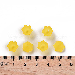 透明アクリルビーズキャップ  チューリップの花  スズラン  艶消し  きいろ  10x6mm  穴：1.5mm  約2100個/500g&nbsp;PL543-2