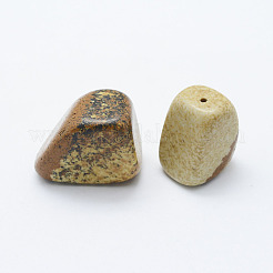 天然ピクチャージャスパービーズ  タンブルストーン  片穴  ナゲット  11~18x14~21x11~16mm&nbsp;G-H1462-07