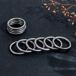 304ステンレススチールリンクリング  ソリッド  丸いリング  変色しない  ステンレス鋼色  30x4mm  12個/セット&nbsp;STAS-ME0002-86A