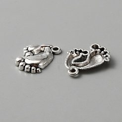 合金のチベット風チャーム  足跡チャーム  アンティークシルバー  20x15x3mm  穴：1.6mm&nbsp;FIND-CJC0009-98AS
