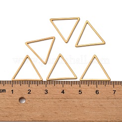 304ステンレススチールリンクリング  三角形  ゴールドカラー  16x18x0.8mm&nbsp;STAS-S079-28B
