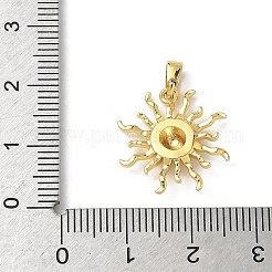 真鍮チャーム  太陽  18KGP本金メッキ  18x18.5x3mm  穴：2.5x5mm&nbsp;KK-I371-04G