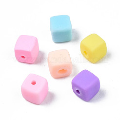 手作り樹脂粘土ビーズ連売り  キューブ  紫色のメディア  6~6.5x6~6.5x6~6.5mm  穴：1.4mm  約61個/連  15.75インチ〜15.94インチ（40.5cm）&nbsp;LS-CLAY-N008-060-04
