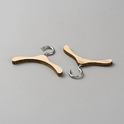 木製人形ハンガー  鉄のフック付き  人形の衣類アクセサリー用  古いレース  44x59.5x4.5mm&nbsp;DIY-WH0569-20B