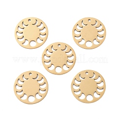 ステンレスペンダント201個  レーザー切断  月の満ち欠け  ゴールドカラー  23x1mm  穴：1.8mm&nbsp;STAS-S105-LA276
