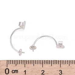 925スターリングシルバーピアスキャッチ  カップパールの保釈ピンと  スタンプ925個付き  uの形状  銀  18x5.5mm  ピン：0.8mm  トレイ：4mm&nbsp;LS-STER-I014-14S