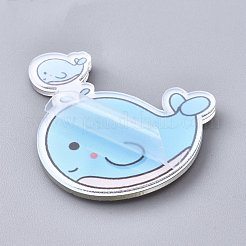 アクリル安全ピンブローチ  鉄ピンと  イルカ  空色  41x37x8.5mm  ピン：0.8mm&nbsp;JEWB-F012-15