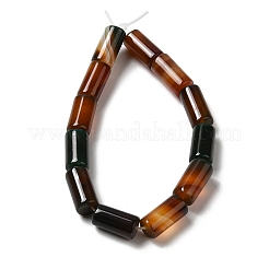 天然石瑪瑙ビーズ連売り  染め＆加熱  コラム  チョコレート  8~8.5x14.5~16mm  穴：1.6mm  約12個/連  7.20~7.48''（18.3~19センチメートル）&nbsp;G-H295-E01-11