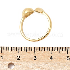 304ステンレススチールオープンカフリング  ナゲット  ゴールドカラー  usサイズ7 1/4(17.5mm)&nbsp;LS-RJEW-S627-01B-G
