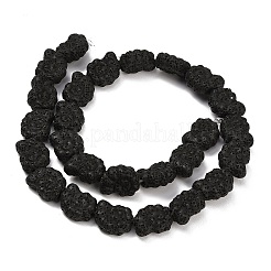 天然溶岩岩ビーズ連売り  染め  螺旋状の貝殻  ブラック  16~17x13x6.5mm  穴：1.2mm  約26個/連  16.34~16.54''（41.5~42センチメートル）&nbsp;G-G347-01D