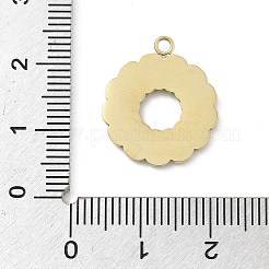 316サージカルステンレスペンダント  ラウンドリングチャーム  18KGP本金メッキ  19.5x17x1.5mm  穴：1.6mm&nbsp;LS-STAS-S159-01B-G