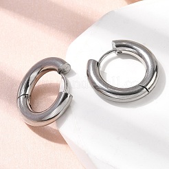 316f ステンレススチールフープピアス  リング  ステンレス鋼色  19x20x4mm&nbsp;LS-EJEW-D341-01E-P