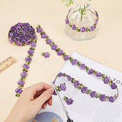花ポリエステルレーストリム  衣服アクセサリー用のレースリボン  紫色のメディア  3/4インチ（20mm）&nbsp;OCOR-GF0003-18B