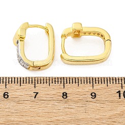 ブラスマイクロパヴェクリアキュービックジルコニアフープピアス  長持ちメッキ  鉛フリー＆カドミウムフリー  クロス  18KGP本金メッキ  17.5x14x8.5mm&nbsp;EJEW-H158-16B-GP