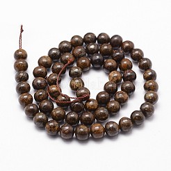 天然古銅ビーズ連売り  ラウンド  4mm  穴：1mm  約96個/連  14.9インチ〜15.1インチ&nbsp;G-G735-26-4mm