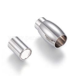 変色しにくい304ステンレススチール製のマグネット留め具と接着端  バレル  ステンレス鋼色  20x10mm  穴：6mm&nbsp;STAS-D159-19
