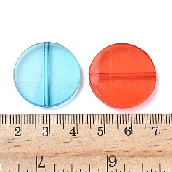 フラットラウンド透明アクリルビーズ  ミックスカラー  25x5mm  穴：2mm&nbsp;X-MACR-R546-26