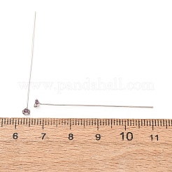 真鍮製マイクロパヴェキュービックジルコニアスタッドピアスパーツ  プラチナ  パープル  3mm  ピン：0.6x44mm&nbsp;CU-CBA4618-01P-07