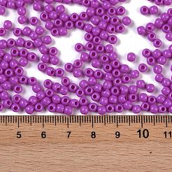 不透明なアクリルビーズ  ラウンド  青紫色  4x3.5mm  穴：1.6mm  約18000個/500g&nbsp;SACR-A007-01A-08