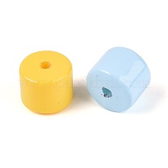 不透明なアクリルビーズ  コラム  ミックスカラー  10x12mm  穴：2mm&nbsp;SACR-T035-31M