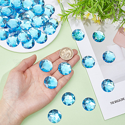100 個のプラスチックカボション  フラットラウンド  ディープスカイブルー  24.5~25x4mm&nbsp;KY-HY0001-18C