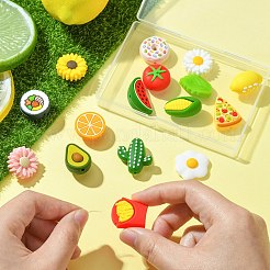 16 個 16 スタイル食品グレードの環境に優しいシリコーン焦点ビーズ  混合図形  ミックスカラー  13~27x18~25.5x7~16.5mm  穴：2~2.2mm  1個/スタイル&nbsp;SIL-CJ0001-27