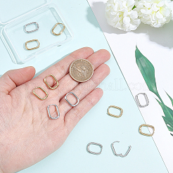 6ペア2色304ステンレススチールオーバルフープピアス  ミックスカラー  16.5x11.5~12.5x2mm  ピン：1mm  3pairs / color&nbsp;EJEW-BBC0002-37B