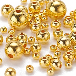 497個5スタイルabsプラスチックビーズ  ラウンド  黄金メッキ  4~12x3.5~11.5mm  穴：1.2~2mm&nbsp;OACR-YW0001-10A