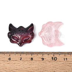 染色・加熱ガラスコネクタチャーム  フォックスリンク  ミックスカラー  22~23x25x7mm  穴：1.8mm&nbsp;GLAA-N053-02