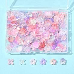 金属で編んだアクリルビーズキャップ  花  ピンク  11~11.5x11~11.5x2~4mm  穴：1.5~1.6mm  250個/セット&nbsp;OACR-FS0002-49B