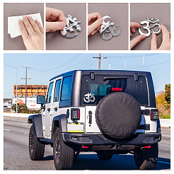 亜鉛合金車のステッカー  粘着バッジデカール  aum / omシンボル  プラチナ  59x62x4mm&nbsp;AJEW-FH0001-65