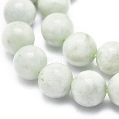 天然ミャンマー産翡翠/ビルマ翡翠ビーズ連売り  ラウンド  10mm  穴：1mm  約40個/連  15.75インチ（40cm）&nbsp;G-D0001-09-10mm