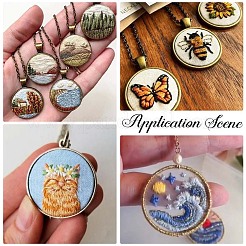 木製刺繍枠20箱  円形クロスステッチフープリング  刺繡とクロスステッチ用  トウモロコシの穂の黄色  30x24x5.5mm&nbsp;EMBR-SC0001-04A