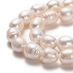 天然養殖淡水パールビーズ連売り  ライス  ビスク  10~14x9~10mm  穴：0.8mm  約30個/連  13.78インチ（35cm）&nbsp;PEAR-L033-86-01