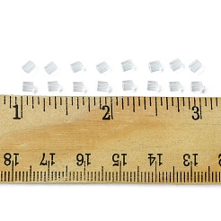 600個のプラスチック製イヤーナット  ピアスバックキャッチ  透明  3x3x3mm  穴：0.5mm&nbsp;FIND-FS0001-85