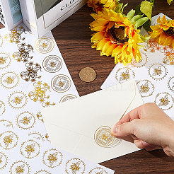 金箔自己粘着ステッカー  DIY フォトアルバム日記スクラップブック装飾用  ミツバチ  192x135x0.6mm  ステッカー：25~35x29~35mm&nbsp;DIY-WH20001-13G