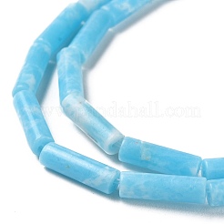 合成インペリアルジャスパー染めビーズ連売り  コラム  ライトスカイブルー  4~4.5x13~14mm  穴：1.2mm  約27~29個/連  14.72''~14.96''（37.4~38センチメートル）&nbsp;G-D077-B01-03