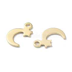 60個12スタイル304＆201ステンレススチールチャーム  混合図形  ゴールドカラー  8.5~16x8~15x0.6~4mm  穴：1~4mm  5個/スタイル&nbsp;STAS-FS0001-40