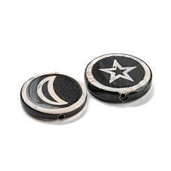 天然石瑪瑙ビーズ  染め＆加熱  スター＆ムーンとフラットラウンド  31.5x7mm  穴：2mm&nbsp;G-Q006-14