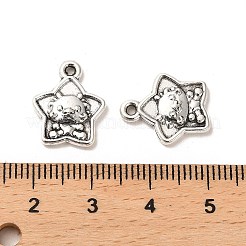 合金のチベット風チャーム  カドミウムフリー＆鉛フリー  ドラゴンと星  アンティークシルバー  15.5x13x2.5mm  穴：1.4mm  約684個/760g&nbsp;LS-FIND-C043-047AS