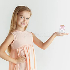 2個の正方形ガラスの空の願い瓶  歯のPVC UV転写ステッカー10枚付き  麻布の梱包ポーチと蝶結び2個  ミックスカラー  4.25x4.25x6.05cm  容量：50ml（1.69fl.oz）&nbsp;AJEW-WR0002-86