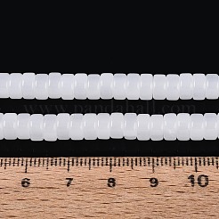 ジェイド風ガラスビーズ連売り  フラットラウンド  ホワイト  8~8.5x4~4.5mm  穴：0.7~1mm  約95~100個/連  14.57~15.35''（37~39センチメートル）&nbsp;GLAA-N026-4x8mm-J01