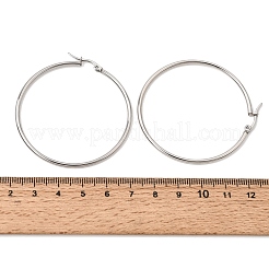 201 ステンレススチールフープピアス  304ステンレスピン付き  プラチナ  30x29x2mm&nbsp;SA-CBA4A0D-16P-E