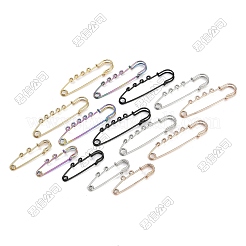 304ステンレススチール製キルトピン（ループ2個付き）  イオンプレーティング（ip）  ミックスカラー  49.5x16.5x5mm  穴：1.6mm&nbsp;STAS-K252-05A-M